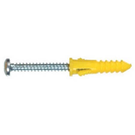 Hillman Hillman Fasteners 5107 4-6-8 x 1 in. Yellow Ribbed Plastic Anchor - 6 Pack; Pack Of 6 846474